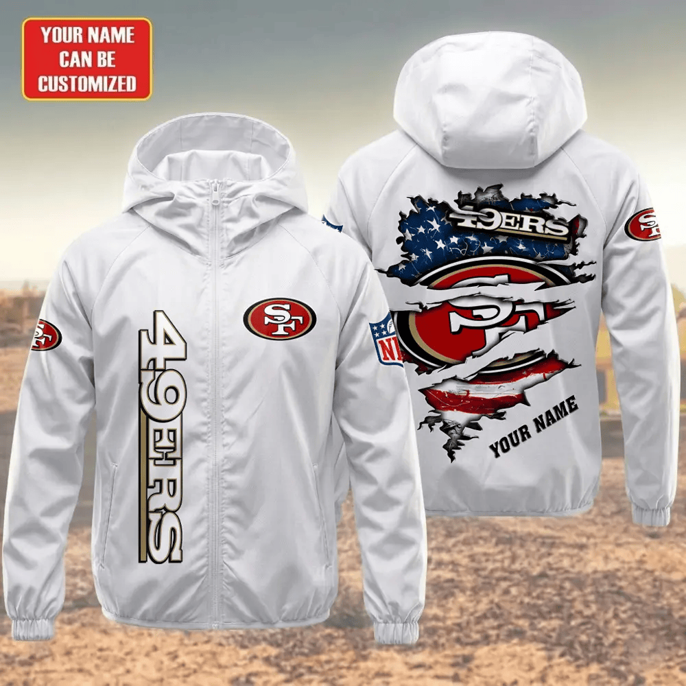 San Francisco 49ers Hooded Full Zip Windbreaker Jacket Pdzjt4