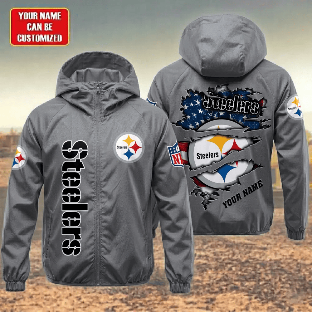 Pittsburgh Steelers Hooded Full Zip Windbreaker Jacket Pxpbwa