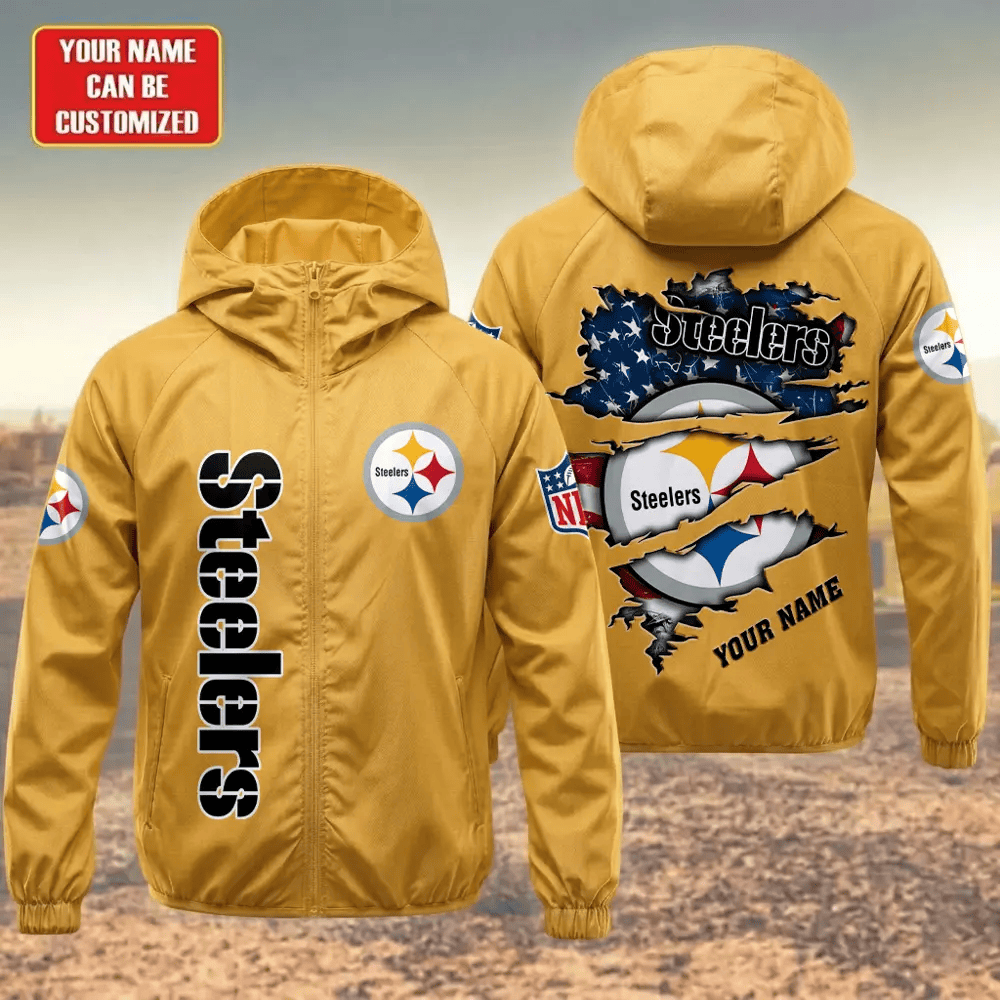 Pittsburgh Steelers Hooded Full Zip Windbreaker Jacket Pxpbwa