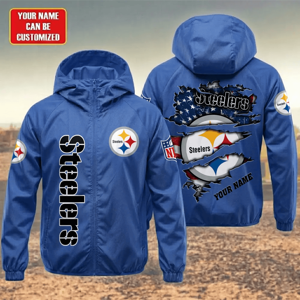 Pittsburgh Steelers Hooded Full Zip Windbreaker Jacket Pxpbwa