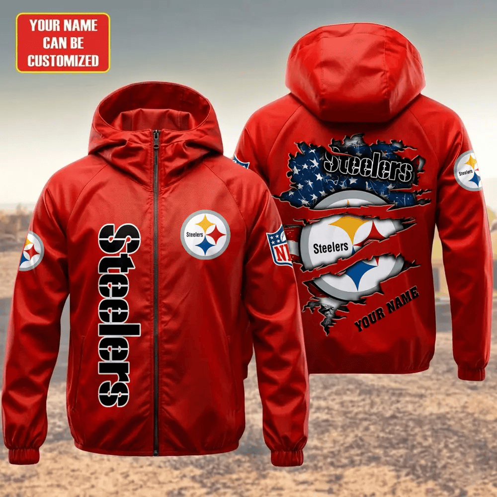 Pittsburgh Steelers Hooded Full Zip Windbreaker Jacket Pxpbwa