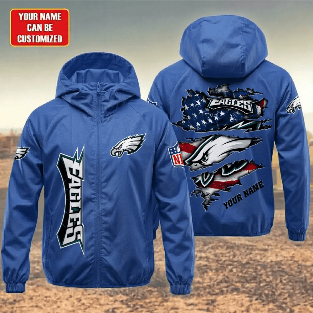 Philadelphia Eagles Hooded Full Zip Windbreaker Jacket Pl7vrm