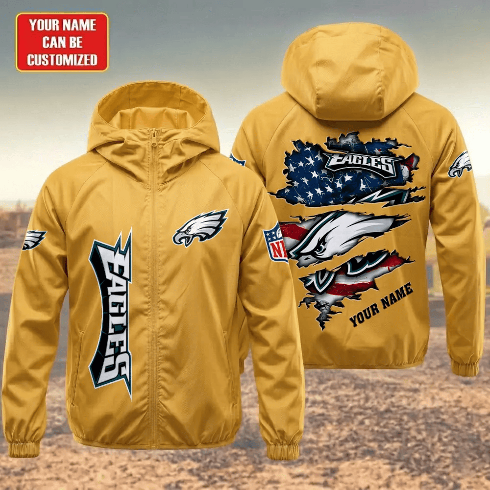 Philadelphia Eagles Hooded Full Zip Windbreaker Jacket Pl7vrm