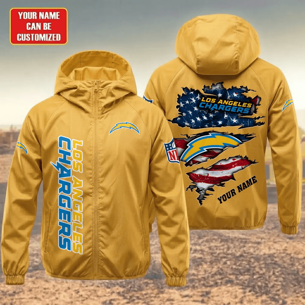 Los Angeles Chargers Hooded Full Zip Windbreaker Jacket Pu2d9v