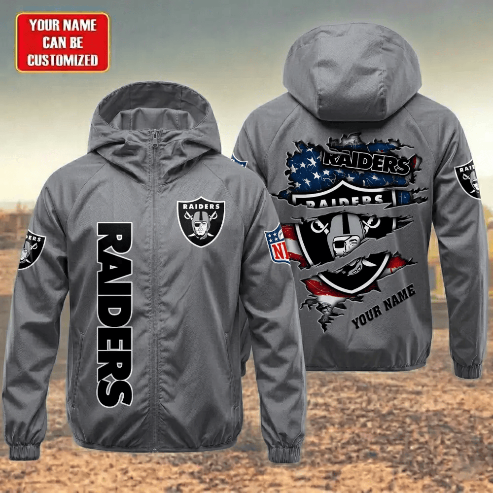 Las Vegas Raiders Hooded Full Zip Windbreaker Jacket Pt4ckg