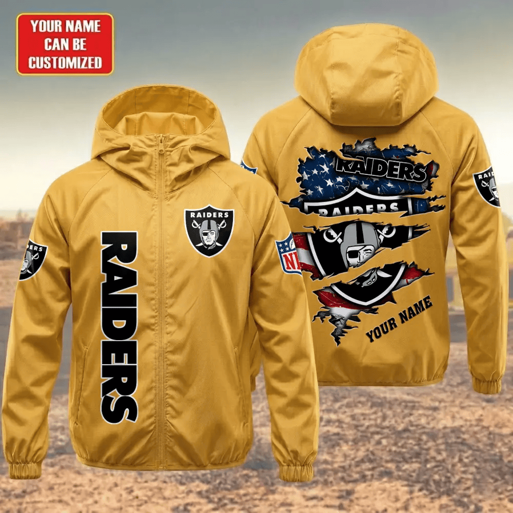 Las Vegas Raiders Hooded Full Zip Windbreaker Jacket Pt4ckg