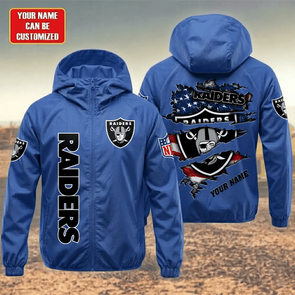 Las Vegas Raiders Hooded Full Zip Windbreaker Jacket Pt4ckg