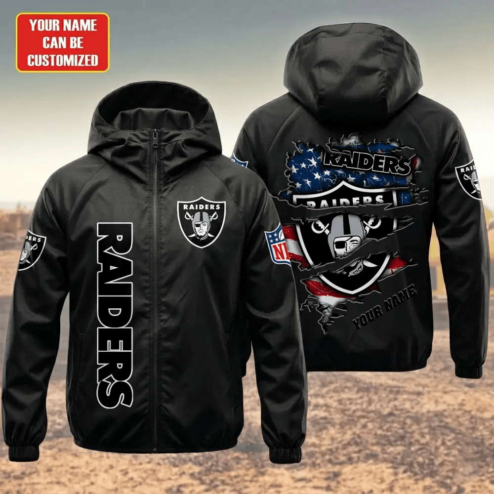 Las Vegas Raiders Hooded Full Zip Windbreaker Jacket Pt4ckg