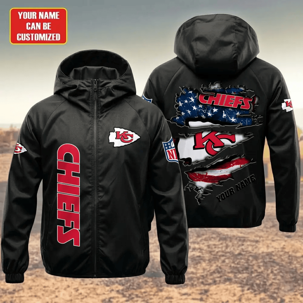 Kansas City Chiefs Hooded Full Zip Windbreaker Jacket P5zgwf