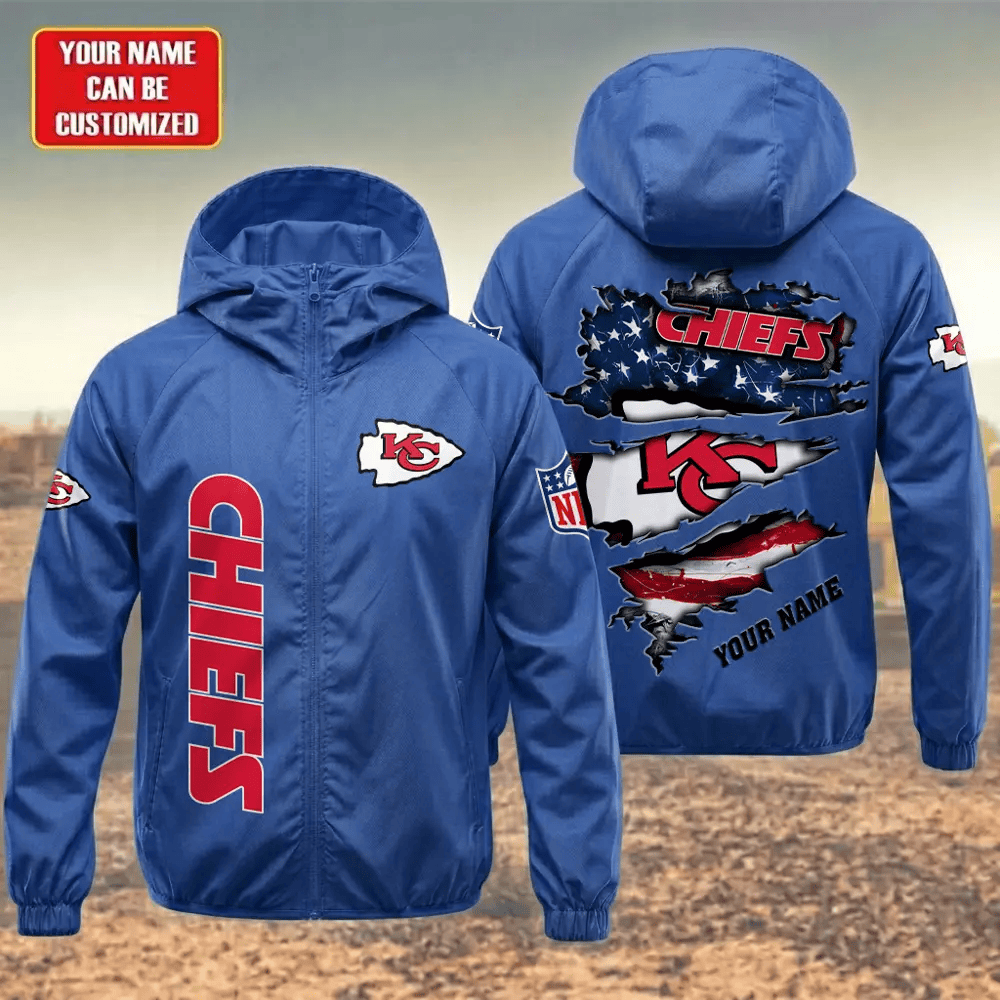 Kansas City Chiefs Hooded Full Zip Windbreaker Jacket P5zgwf