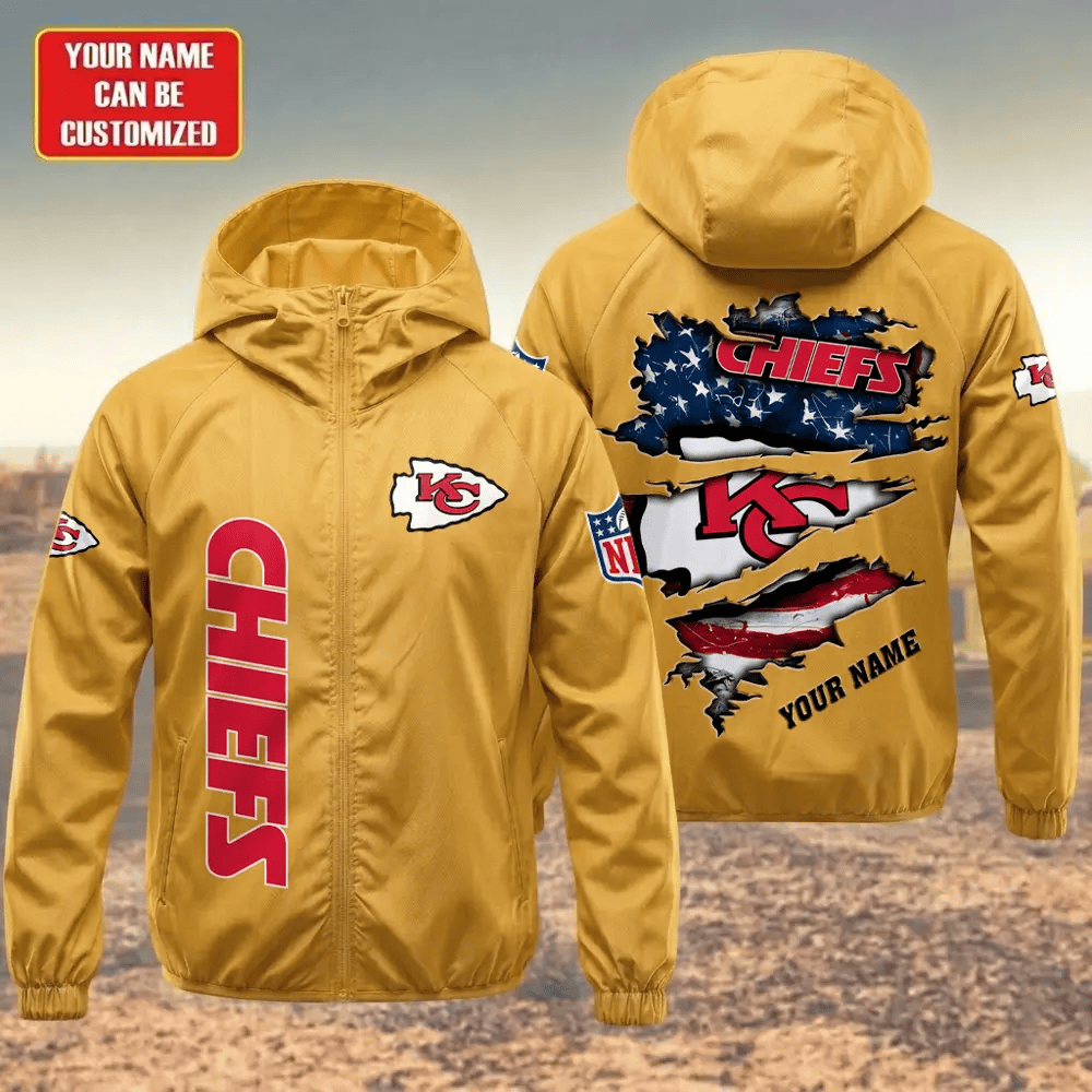 Kansas City Chiefs Hooded Full Zip Windbreaker Jacket P5zgwf