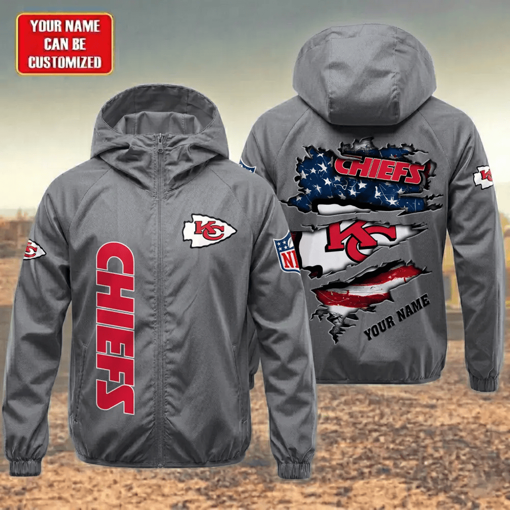 Kansas City Chiefs Hooded Full Zip Windbreaker Jacket P5zgwf