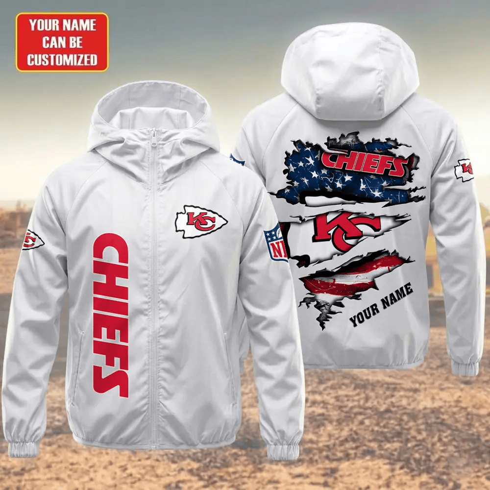 Kansas City Chiefs Hooded Full Zip Windbreaker Jacket P5zgwf