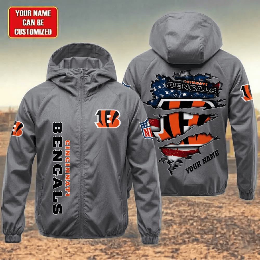 Cincinnati Bengals Hooded Full Zip Windbreaker Jacket Pu7t7d
