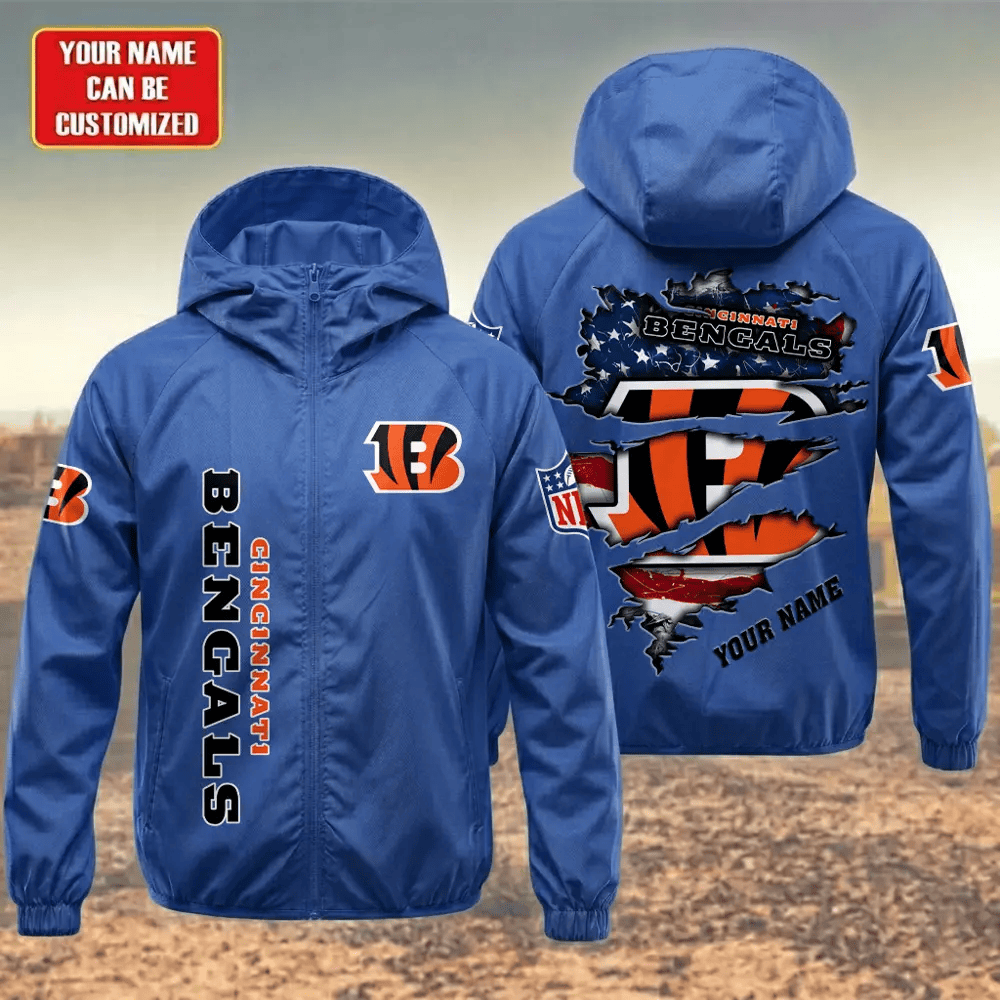 Cincinnati Bengals Hooded Full Zip Windbreaker Jacket Pu7t7d
