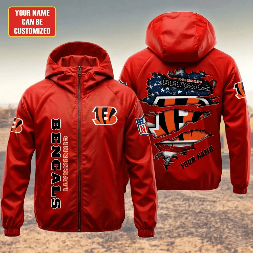 Cincinnati Bengals Hooded Full Zip Windbreaker Jacket Pu7t7d