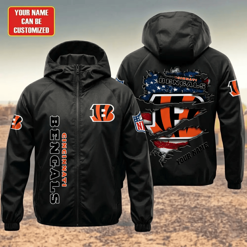 Cincinnati Bengals Hooded Full Zip Windbreaker Jacket Pu7t7d