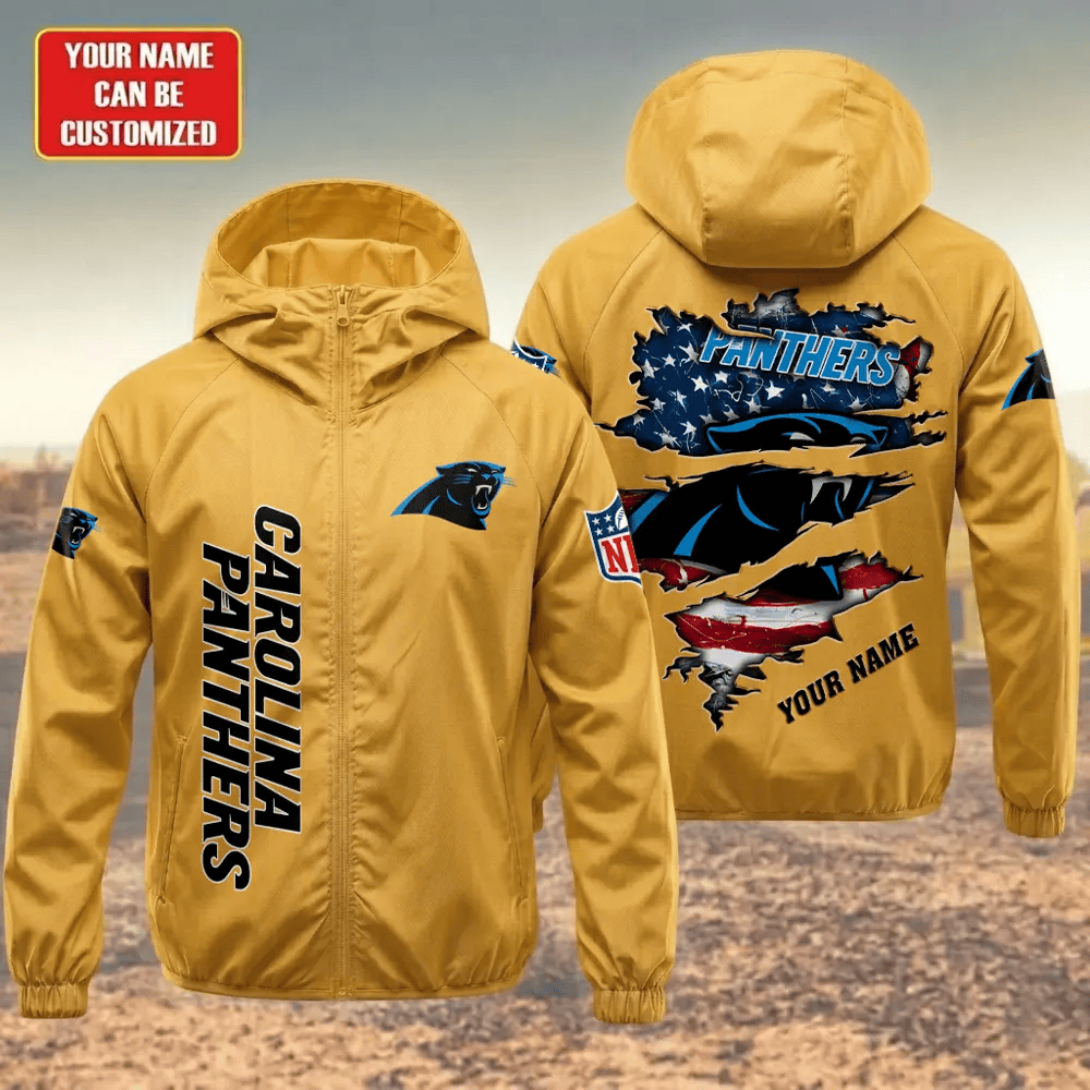 Carolina Panthers Hooded Full Zip Windbreaker Jacket Phdhhs