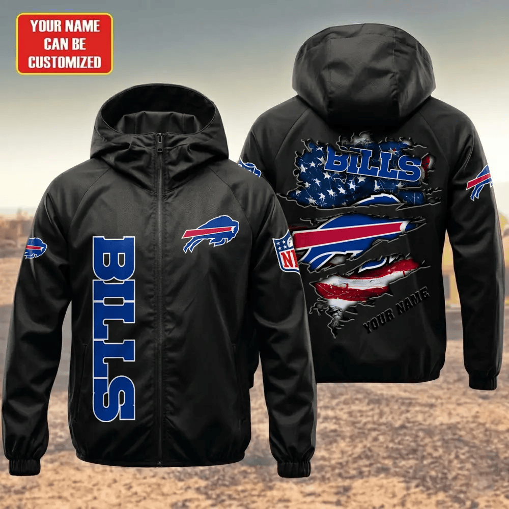 Buffalo Bills Hooded Full Zip Windbreaker Jacket Pr6m2d
