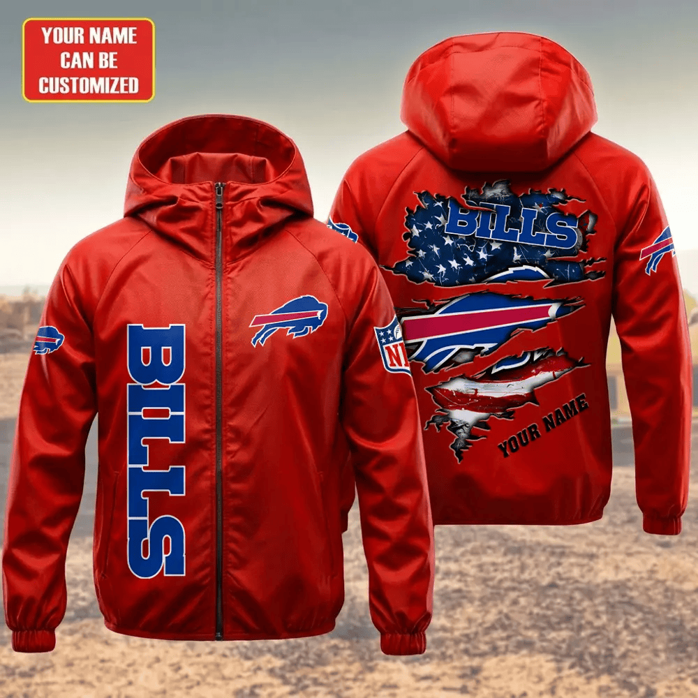 Buffalo Bills Hooded Full Zip Windbreaker Jacket Pr6m2d