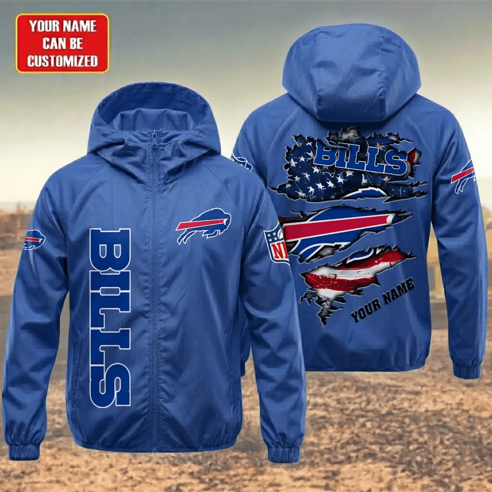 Buffalo Bills Hooded Full Zip Windbreaker Jacket Pr6m2d