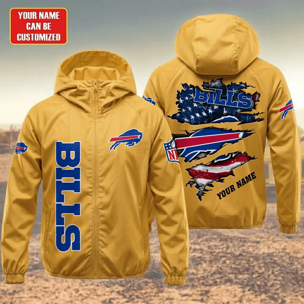 Buffalo Bills Hooded Full Zip Windbreaker Jacket Pr6m2d