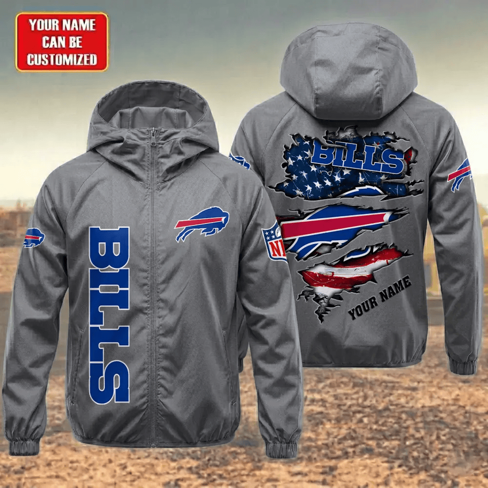 Buffalo Bills Hooded Full Zip Windbreaker Jacket Pr6m2d
