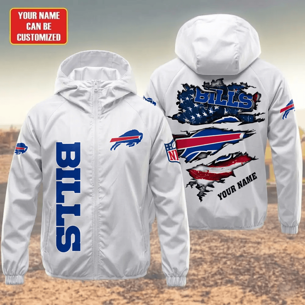 Buffalo Bills Hooded Full Zip Windbreaker Jacket Pr6m2d