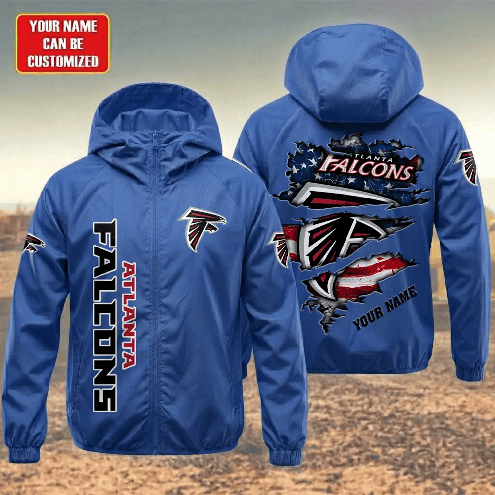 Atlanta Falcons Hooded Full Zip Windbreaker Jacket Pywtm2