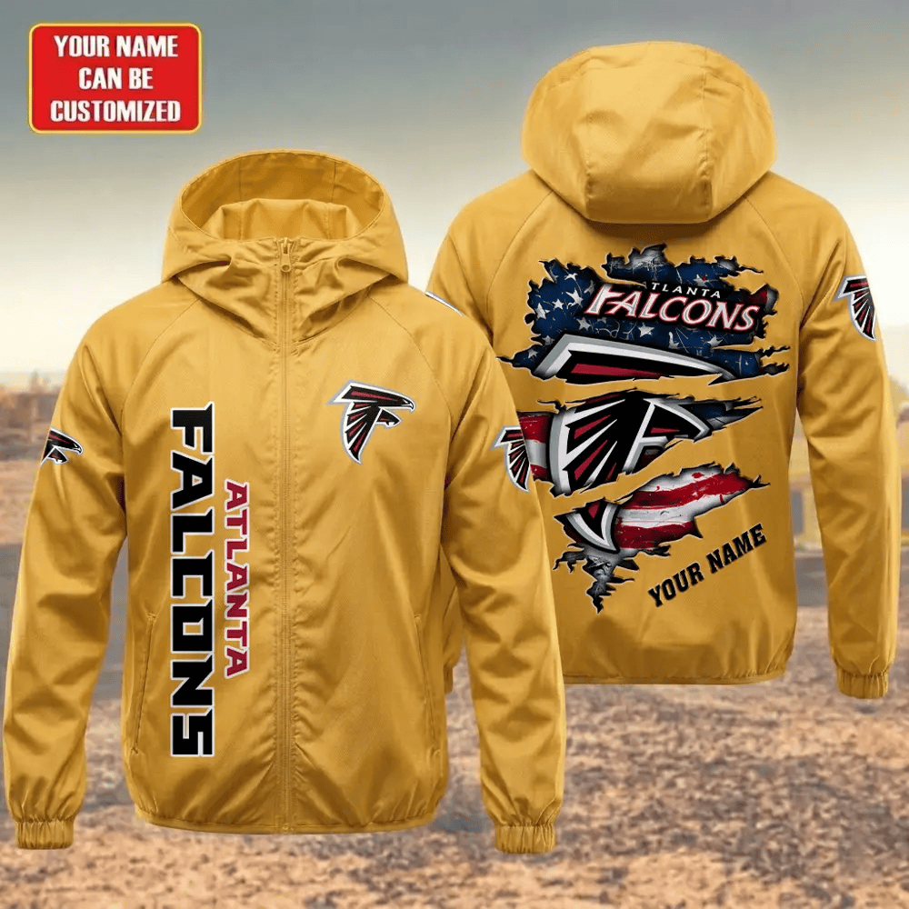 Atlanta Falcons Hooded Full Zip Windbreaker Jacket Pywtm2