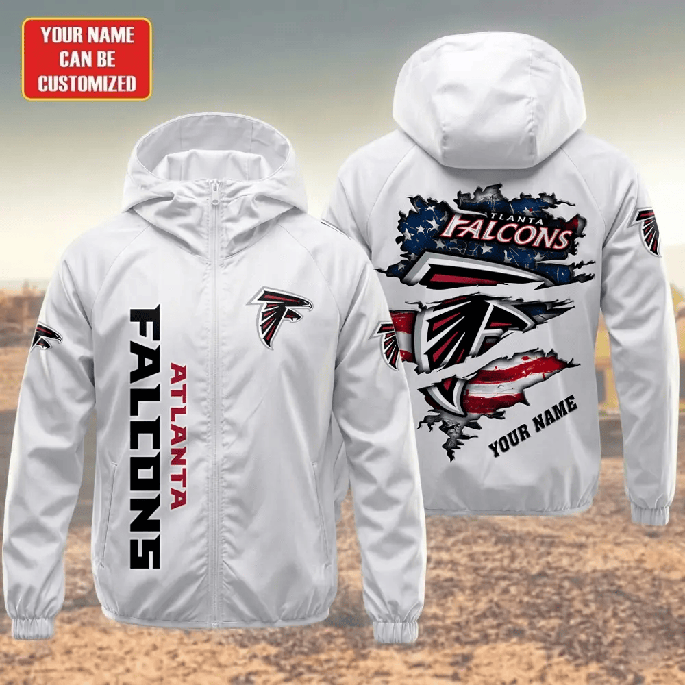 Atlanta Falcons Hooded Full Zip Windbreaker Jacket Pywtm2