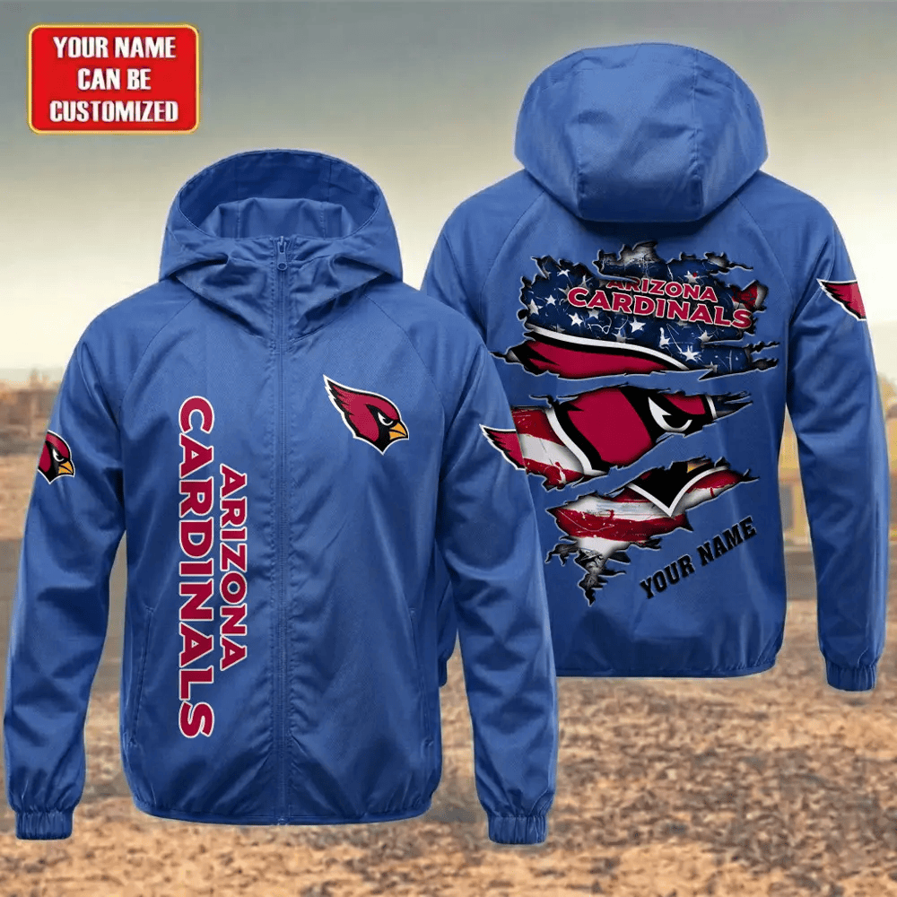 Arizona Cardinals Hooded Full Zip Windbreaker Jacket Pjdfy6