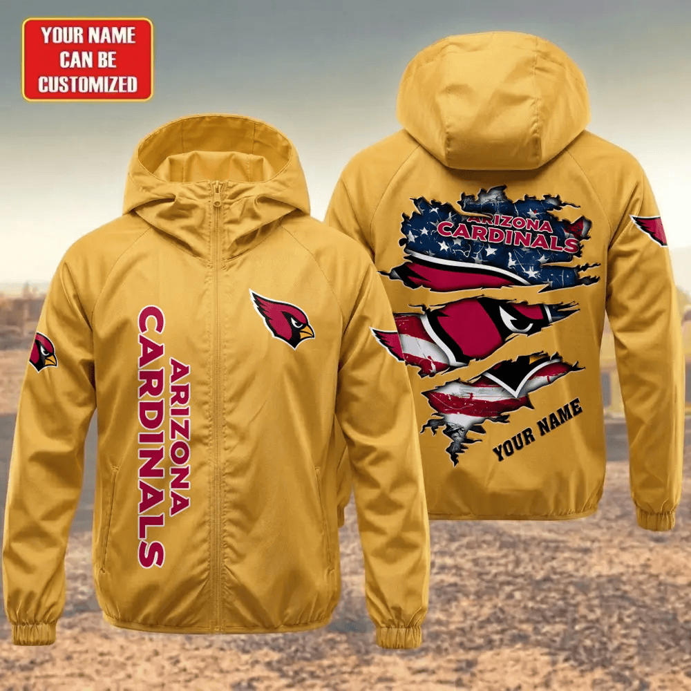 Arizona Cardinals Hooded Full Zip Windbreaker Jacket Pjdfy6