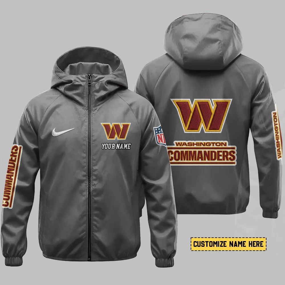 Washington Commanders Hooded Full Zip Windbreaker Jacket Puwp2j