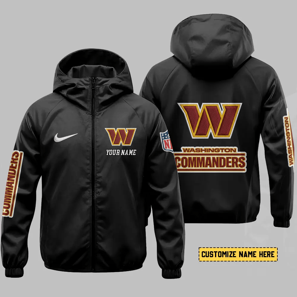 Washington Commanders Hooded Full Zip Windbreaker Jacket Puwp2j