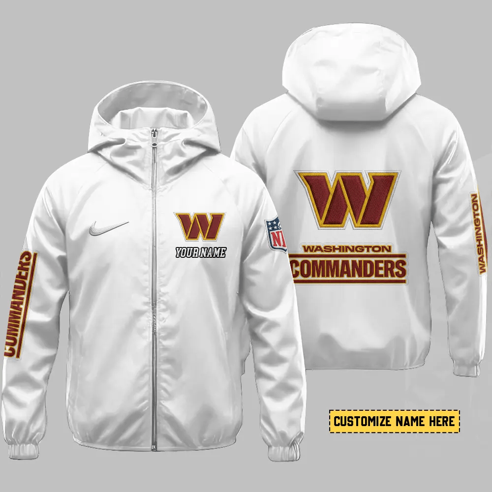 Washington Commanders Hooded Full Zip Windbreaker Jacket Puwp2j