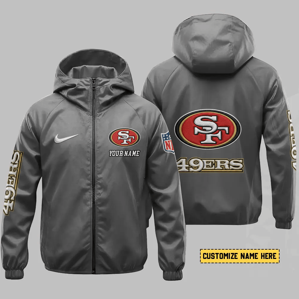 San Francisco 49ers Hooded Full Zip Windbreaker Jacket Plmx59