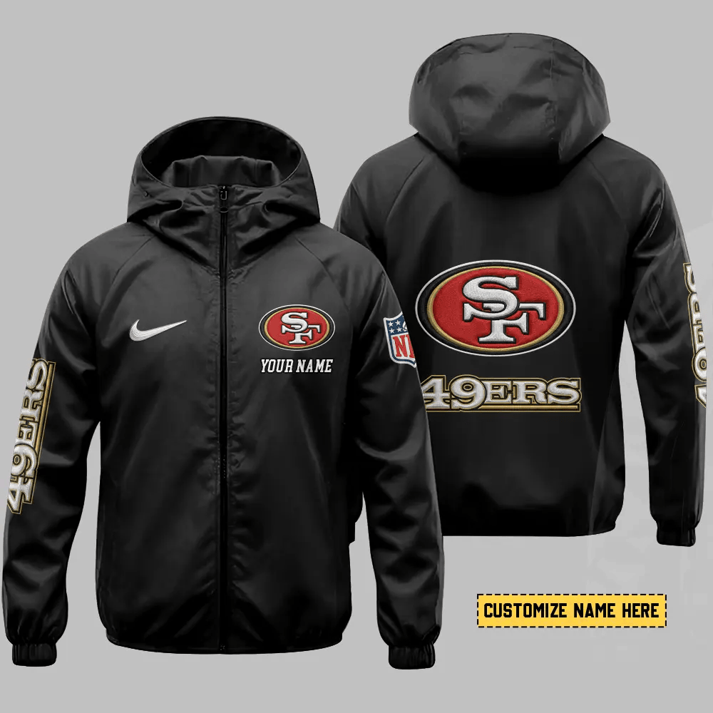 San Francisco 49ers Hooded Full Zip Windbreaker Jacket Plmx59