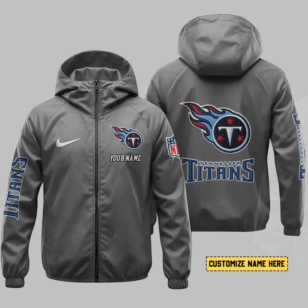 Tennessee Titans Hooded Full Zip Windbreaker Jacket Pvq7qu