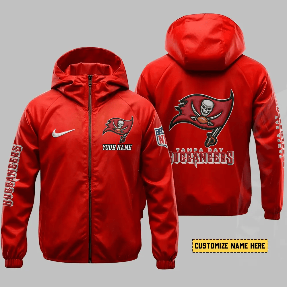 Tampa Bay Buccaneers Hooded Full Zip Windbreaker Jacket Pkbp45