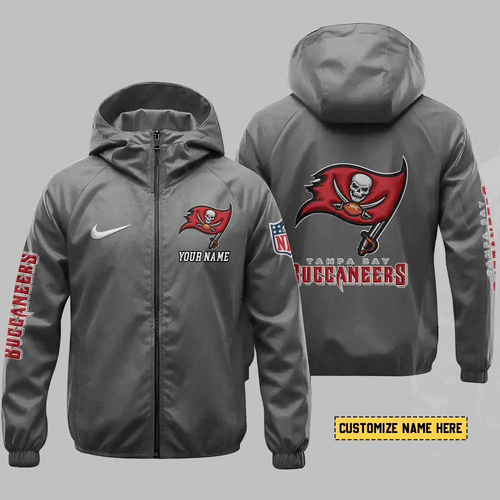 Tampa Bay Buccaneers Hooded Full Zip Windbreaker Jacket Pkbp45
