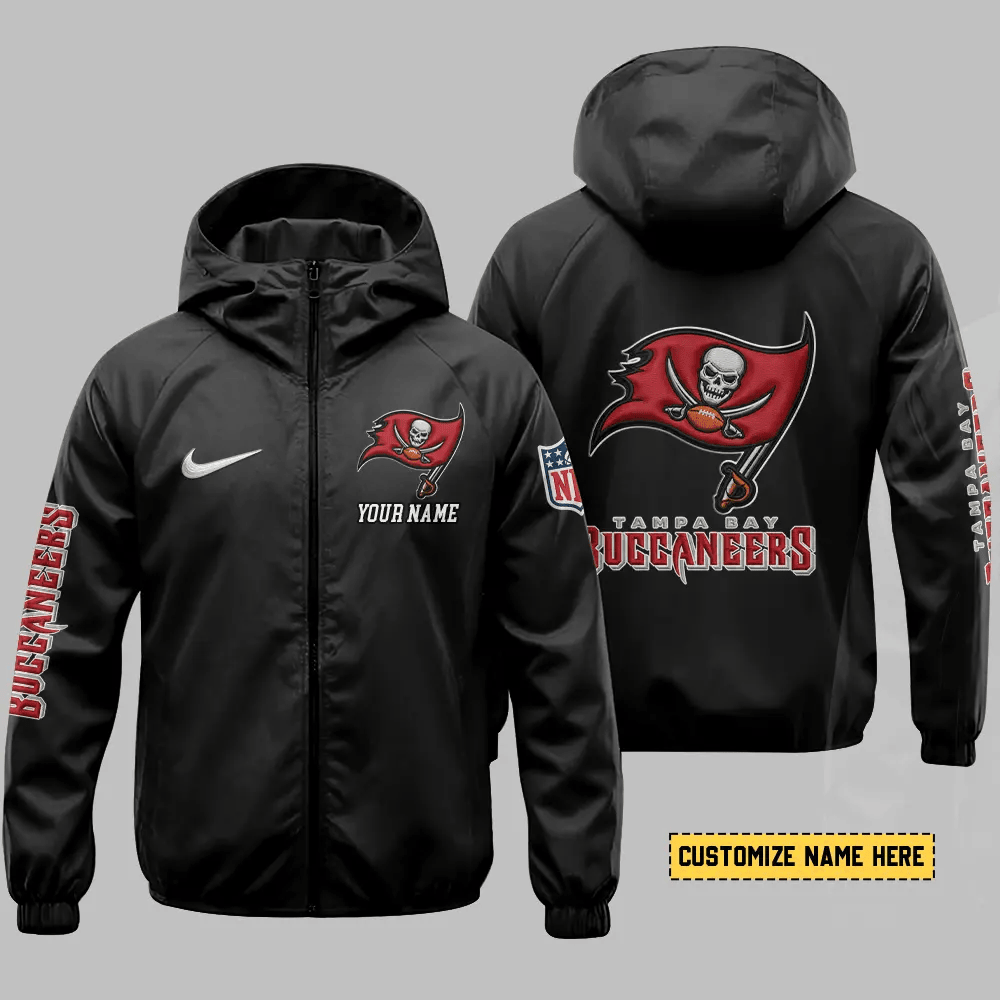 Tampa Bay Buccaneers Hooded Full Zip Windbreaker Jacket Pkbp45