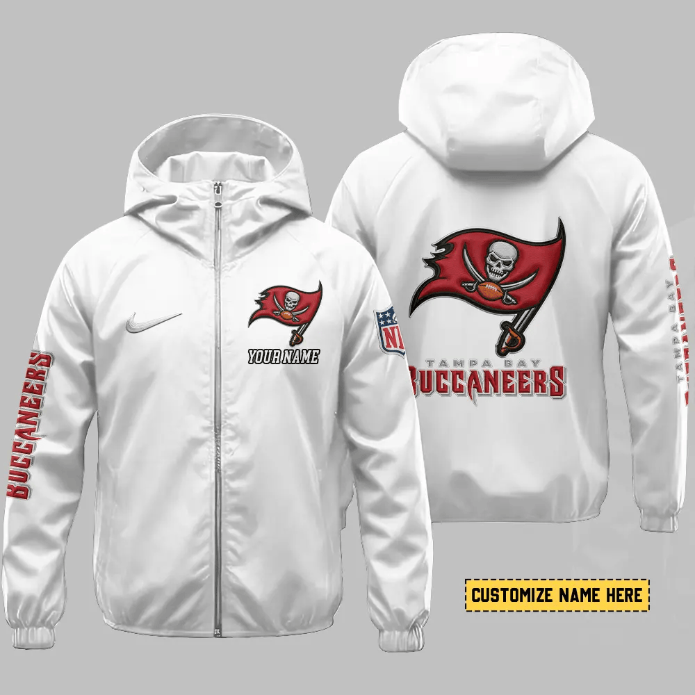 Tampa Bay Buccaneers Hooded Full Zip Windbreaker Jacket Pkbp45