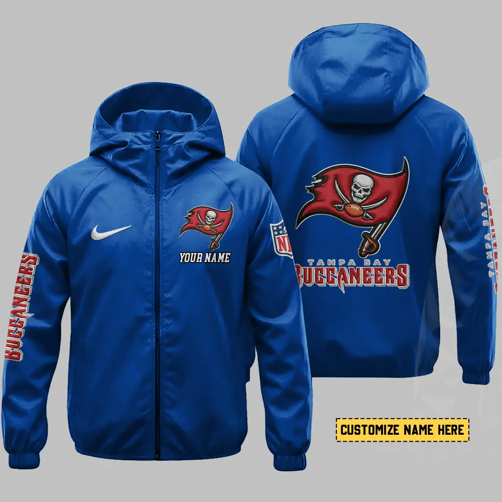 Tampa Bay Buccaneers Hooded Full Zip Windbreaker Jacket Pkbp45
