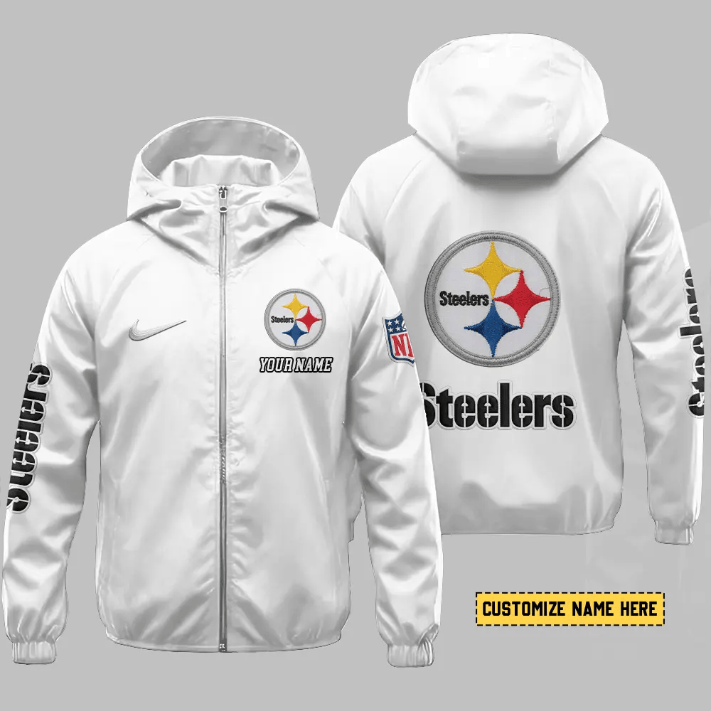 Pittsburgh Steelers Hooded Full Zip Windbreaker Jacket Pzysg7