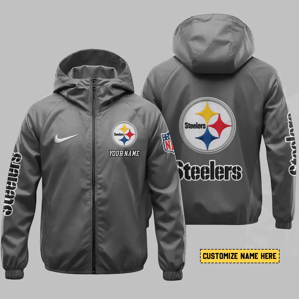 Pittsburgh Steelers Hooded Full Zip Windbreaker Jacket Pzysg7