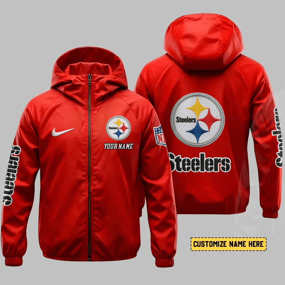 Pittsburgh Steelers Hooded Full Zip Windbreaker Jacket Pzysg7