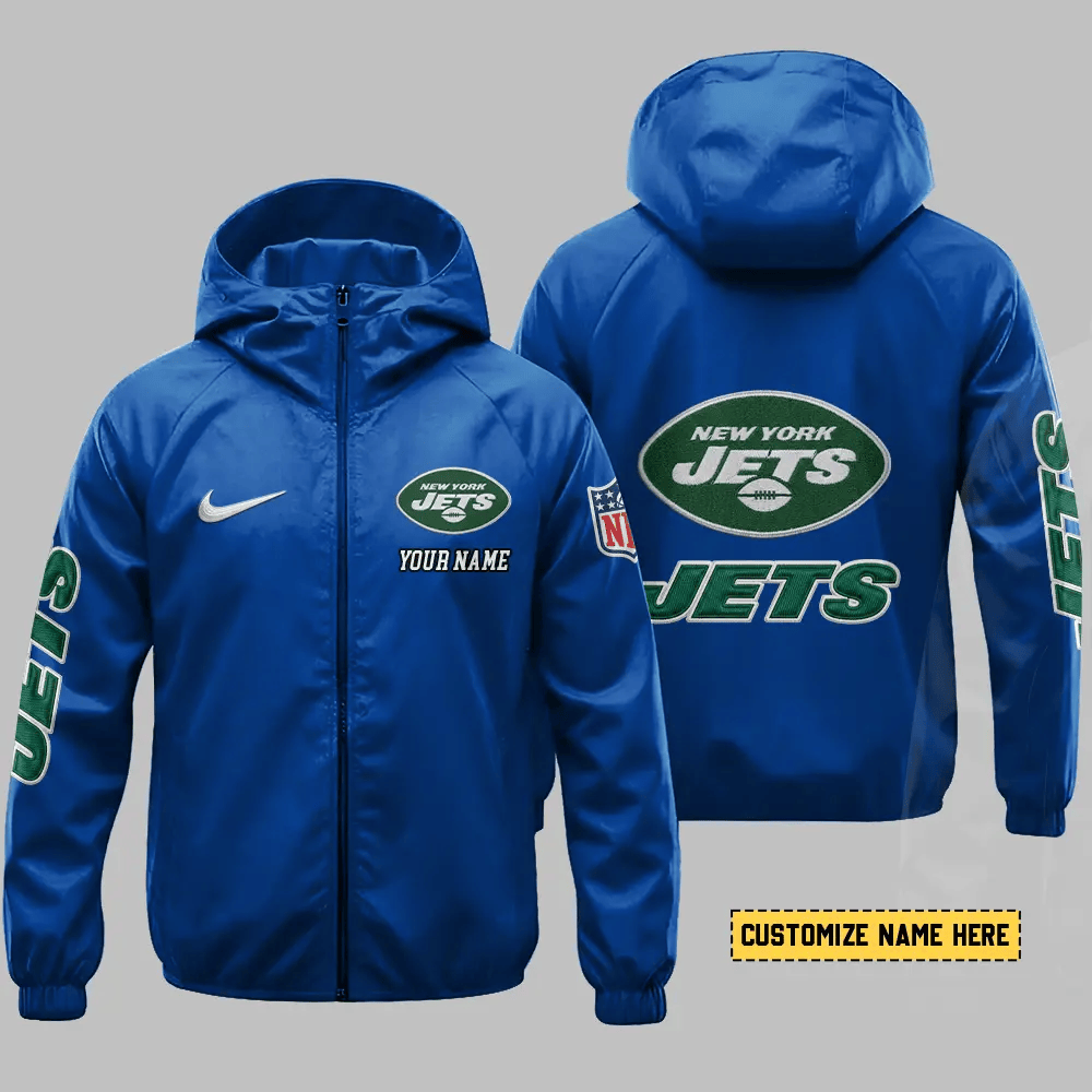 New York Jets Hooded Full Zip Windbreaker Jacket Pldzkb