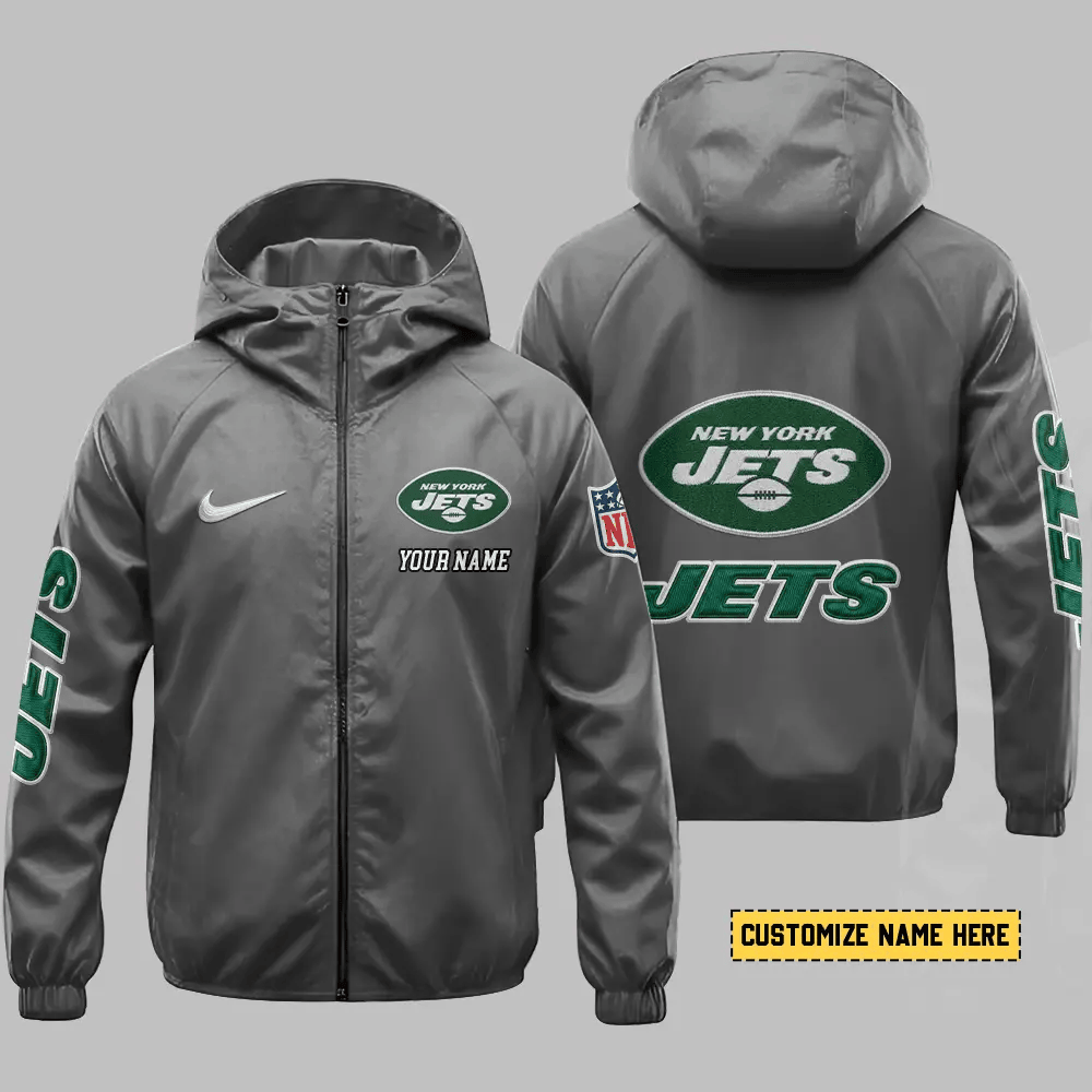 New York Jets Hooded Full Zip Windbreaker Jacket Pldzkb