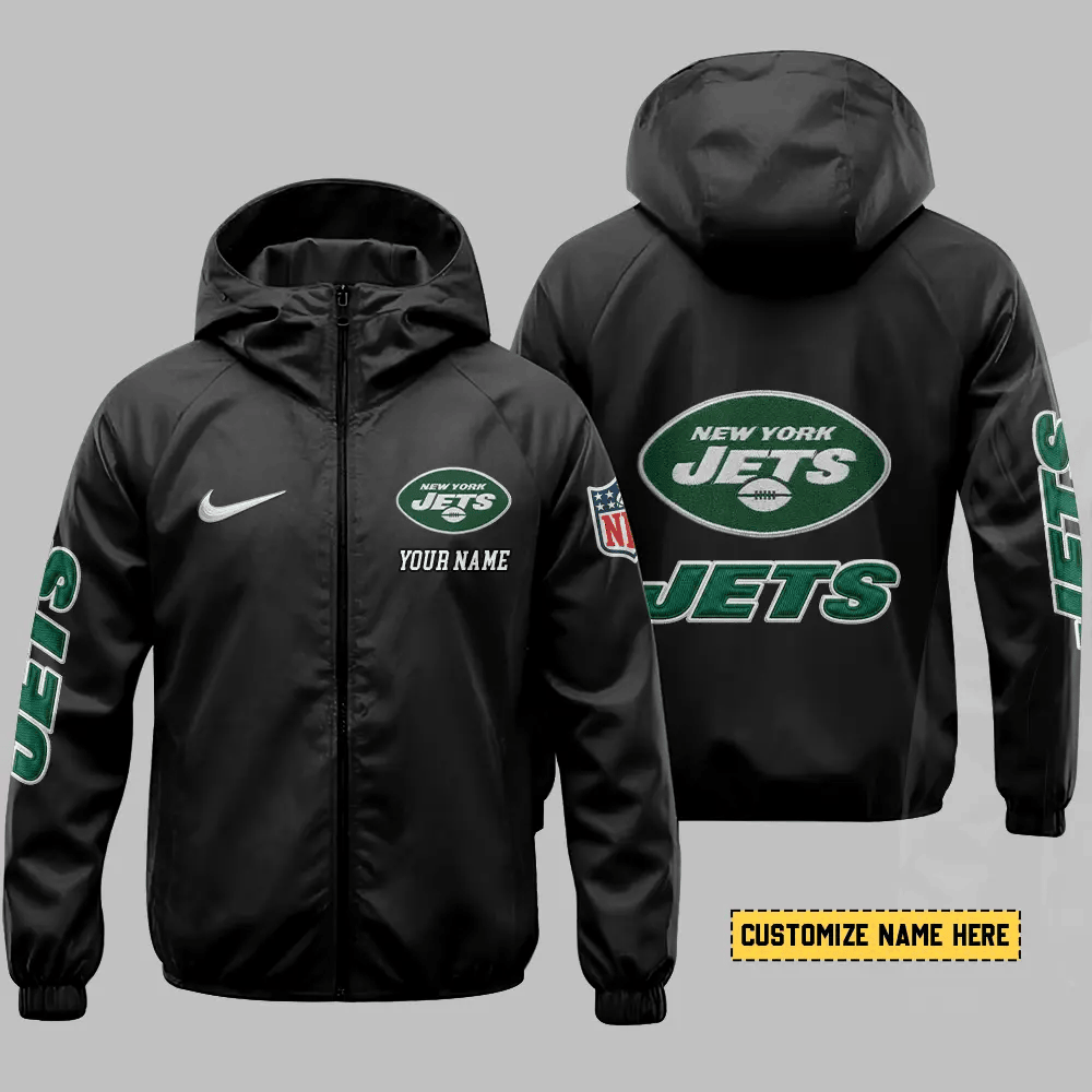 New York Jets Hooded Full Zip Windbreaker Jacket Pldzkb